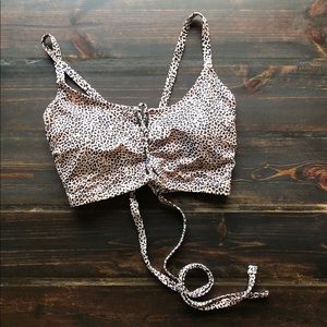 Nude cheetah print bikini top